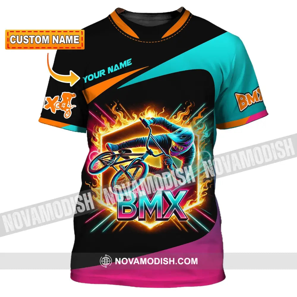 Man Shirt Custom Name Bicycle Moto Cross Bmx Polo Long Sleeve Hoodie T-Shirt