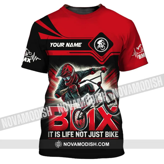 Man Shirt Custom Name Bicycle Moto Cross Bmx Polo Long Sleeve Hoodie T-Shirt / S T-Shirt