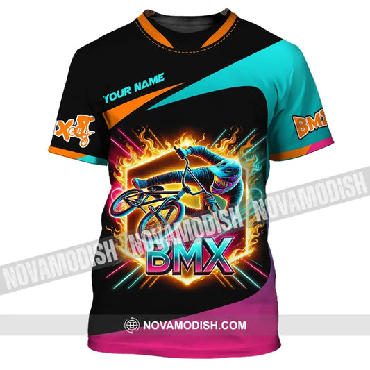 Man Shirt Custom Name Bicycle Moto Cross Bmx Polo Long Sleeve Hoodie T-Shirt / S T-Shirt