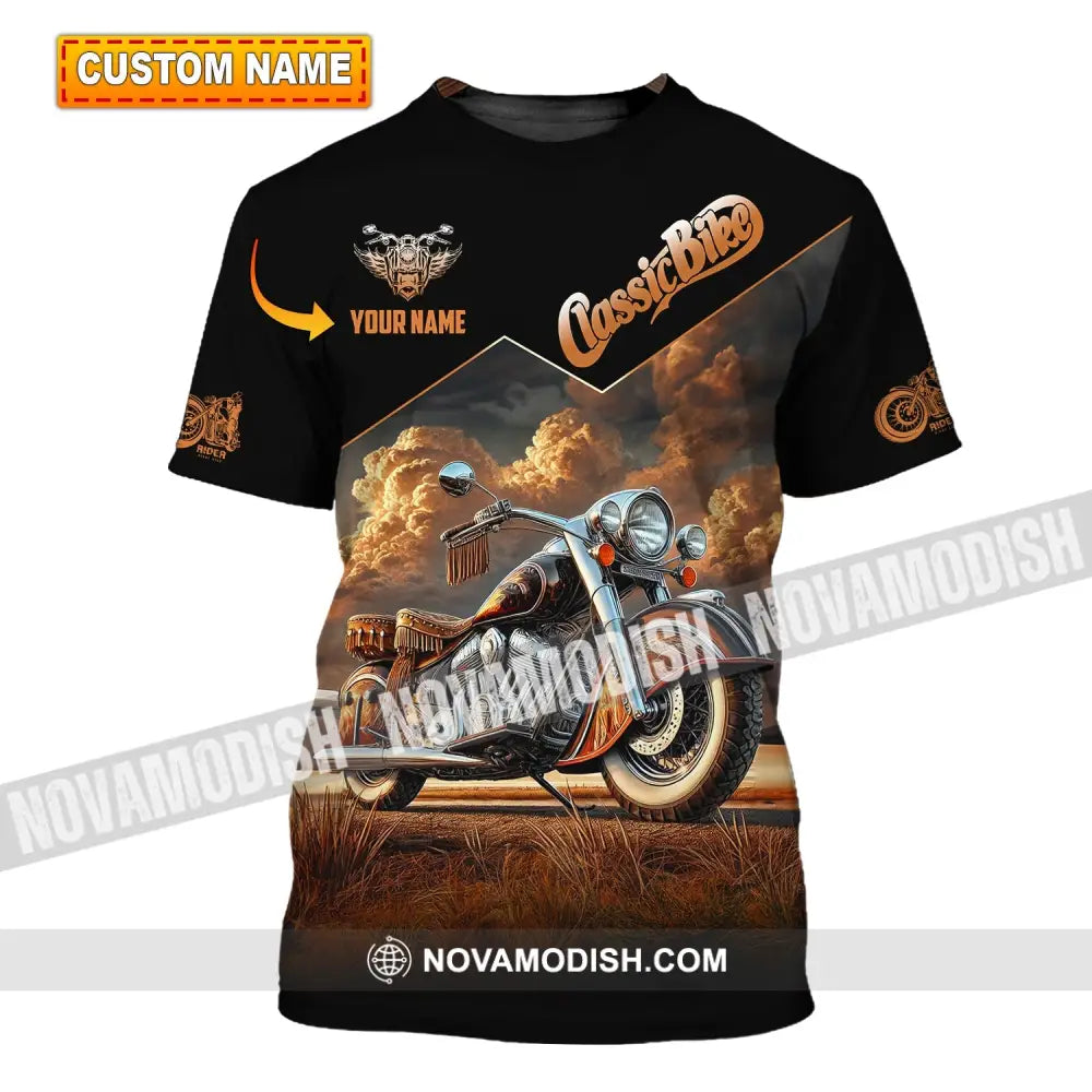 Man Shirt Custom Name Biker Classic Bike Love T-Shirt For Bikers Clothing T-Shirt