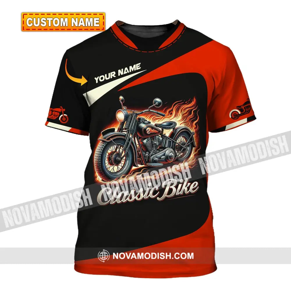 Man Shirt Custom Name Biker Classic Bike Love T-Shirt For Bikers Clothing T-Shirt