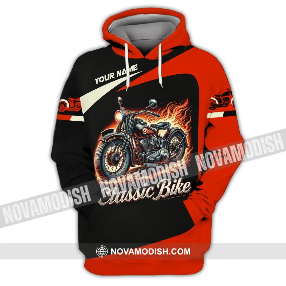 Man Shirt Custom Name Biker Classic Bike Love T-Shirt For Bikers Clothing Hoodie / S T-Shirt