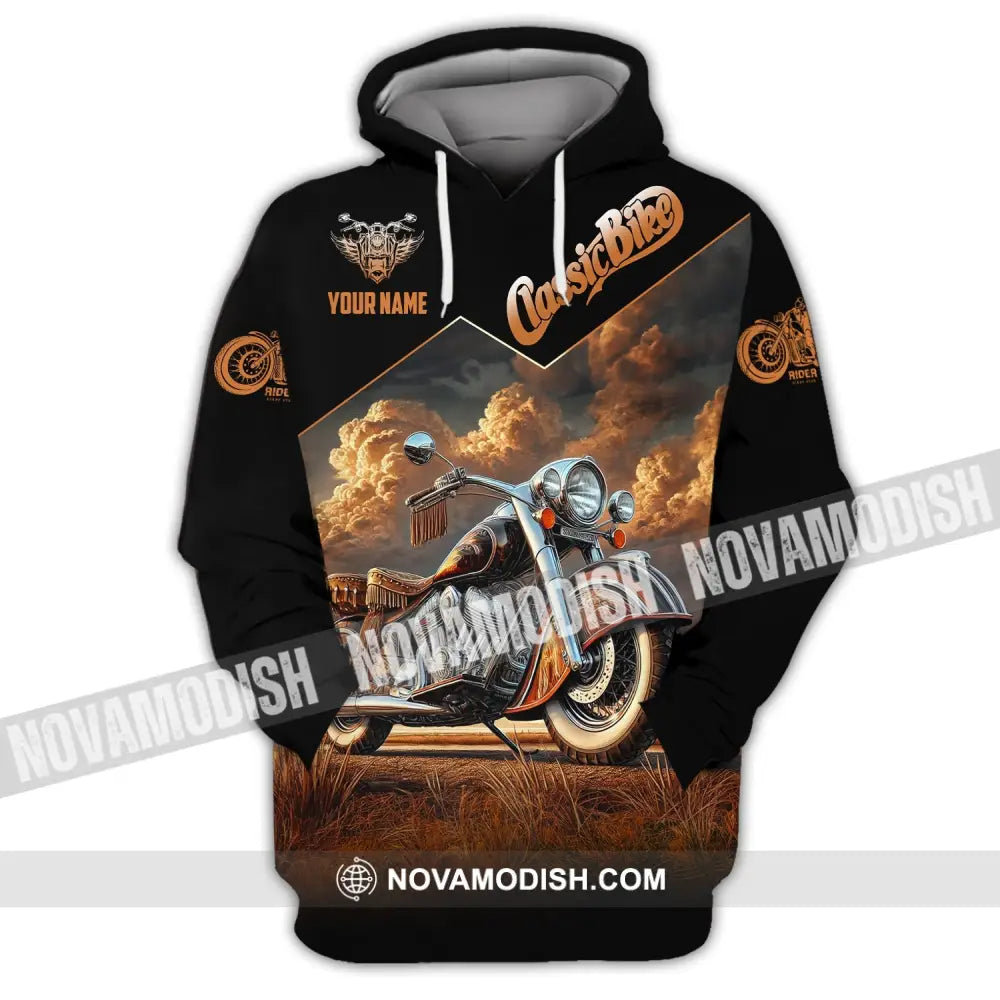 Man Shirt Custom Name Biker Classic Bike Love T-Shirt For Bikers Clothing Hoodie / S T-Shirt