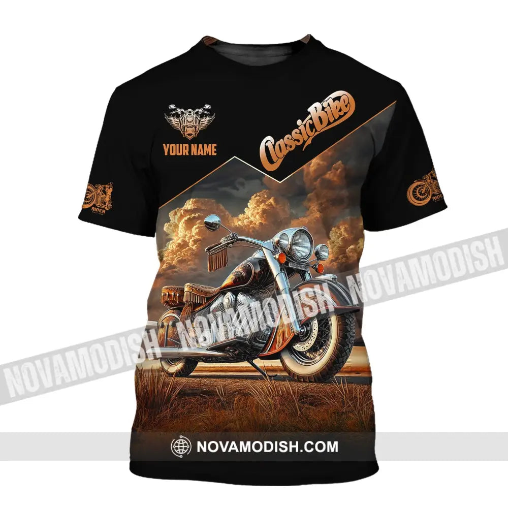 Man Shirt Custom Name Biker Classic Bike Love T-Shirt For Bikers Clothing / S T-Shirt