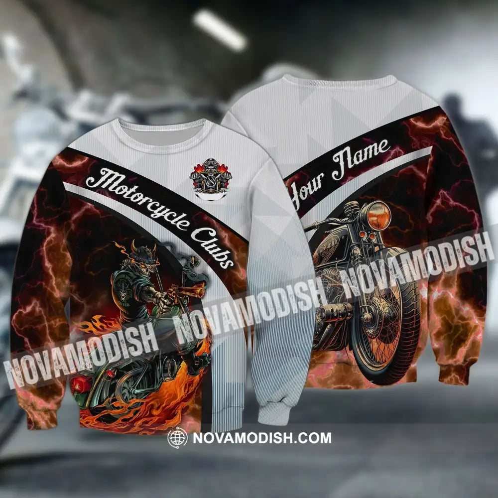Man Shirt - Custom Name Biker Gang T-Shirt - Motorcycle Club - Skull Shirt Long Sleeve / S T-shirt