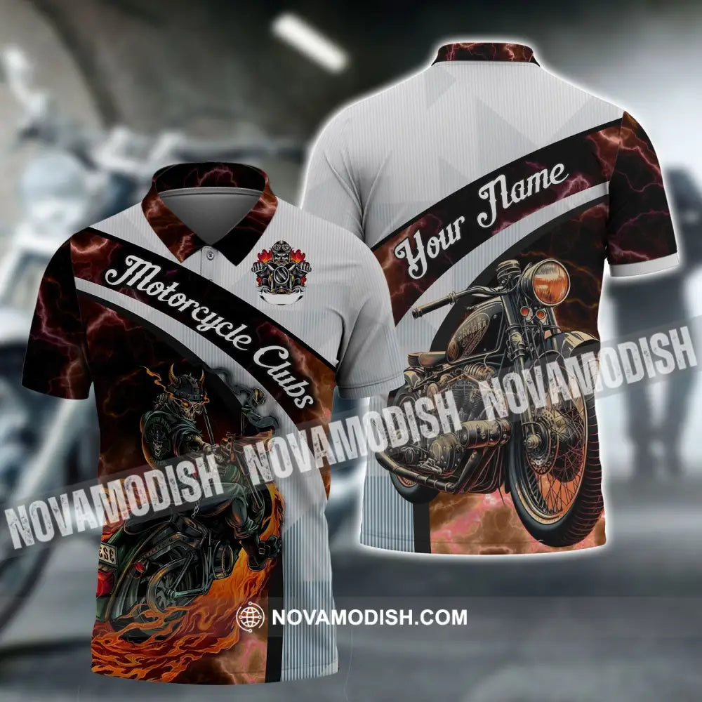 Man Shirt - Custom Name Biker Gang T-Shirt - Motorcycle Club - Skull Shirt Polo Shirt / S T-shirt