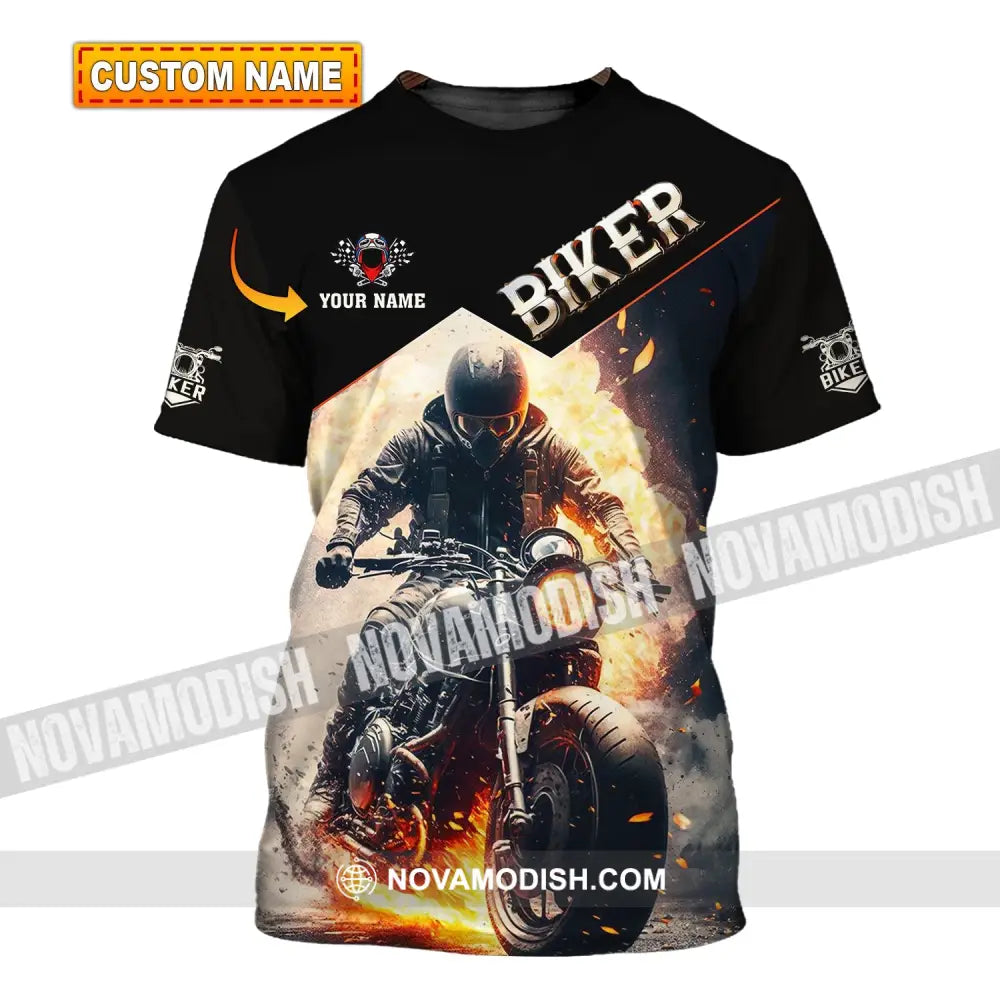 Man Shirt Custom Name Biker Hoodie Polo Long Sleeve T-Shirt