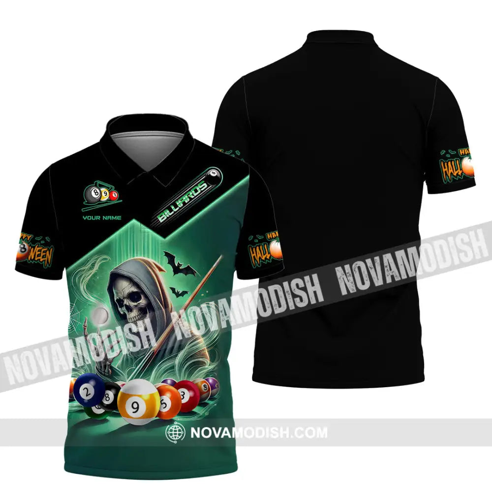 Man Shirt Custom Name Billiard Apparel Polo Long Sleeve Love T-Shirt / S T-Shirt