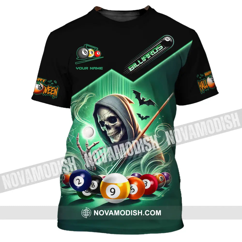 Man Shirt Custom Name Billiard Apparel Polo Long Sleeve Love T-Shirt / S T-Shirt