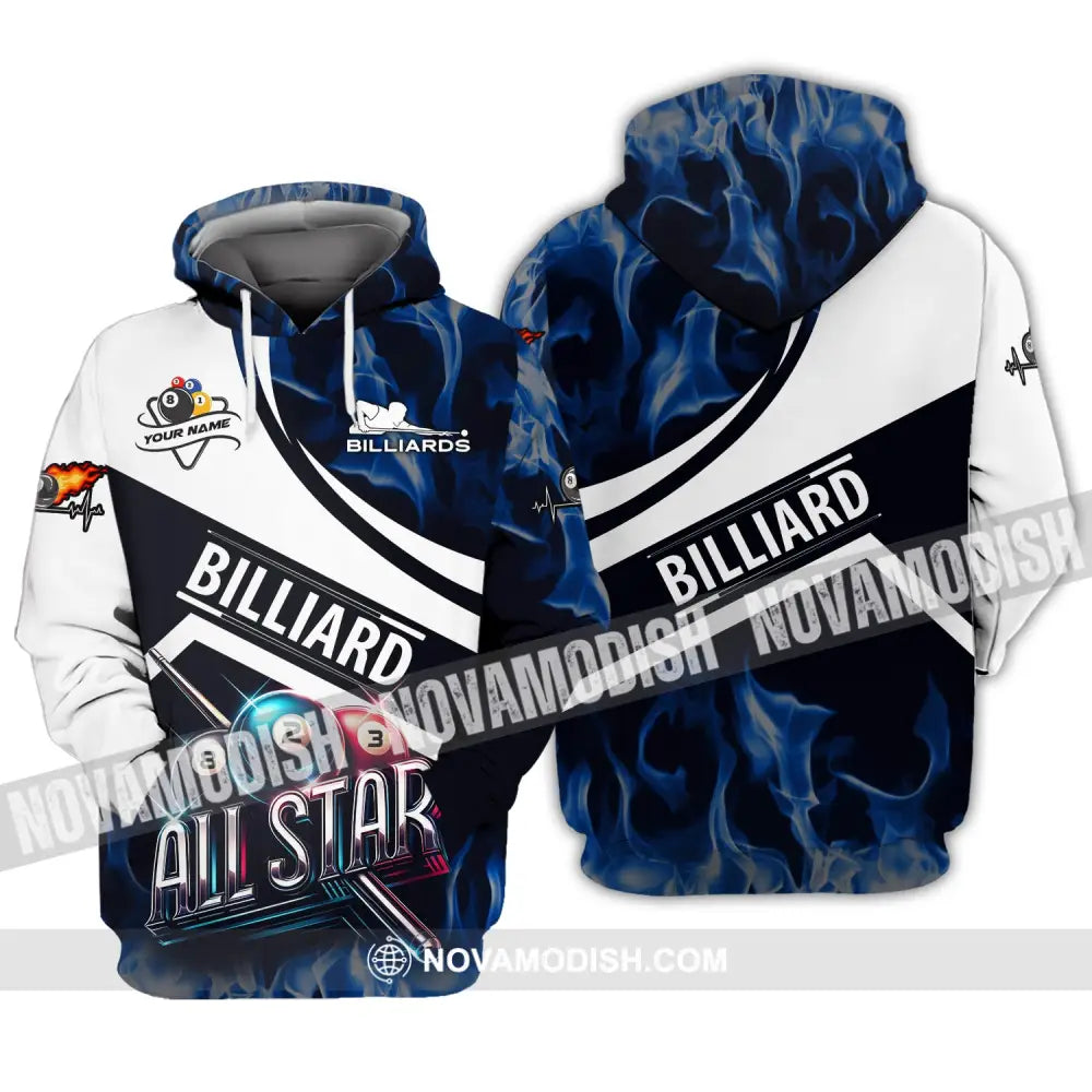 Man Shirt Custom Name Billiards All Star For Players Hoodie / S T-Shirt