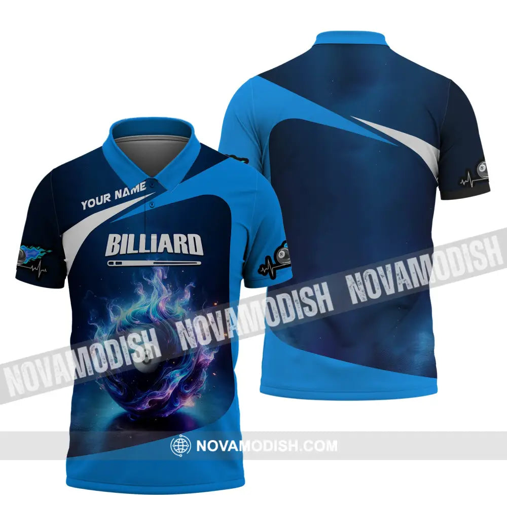 Man Shirt Custom Name Billiards All Star For Players Polo / S T-Shirt