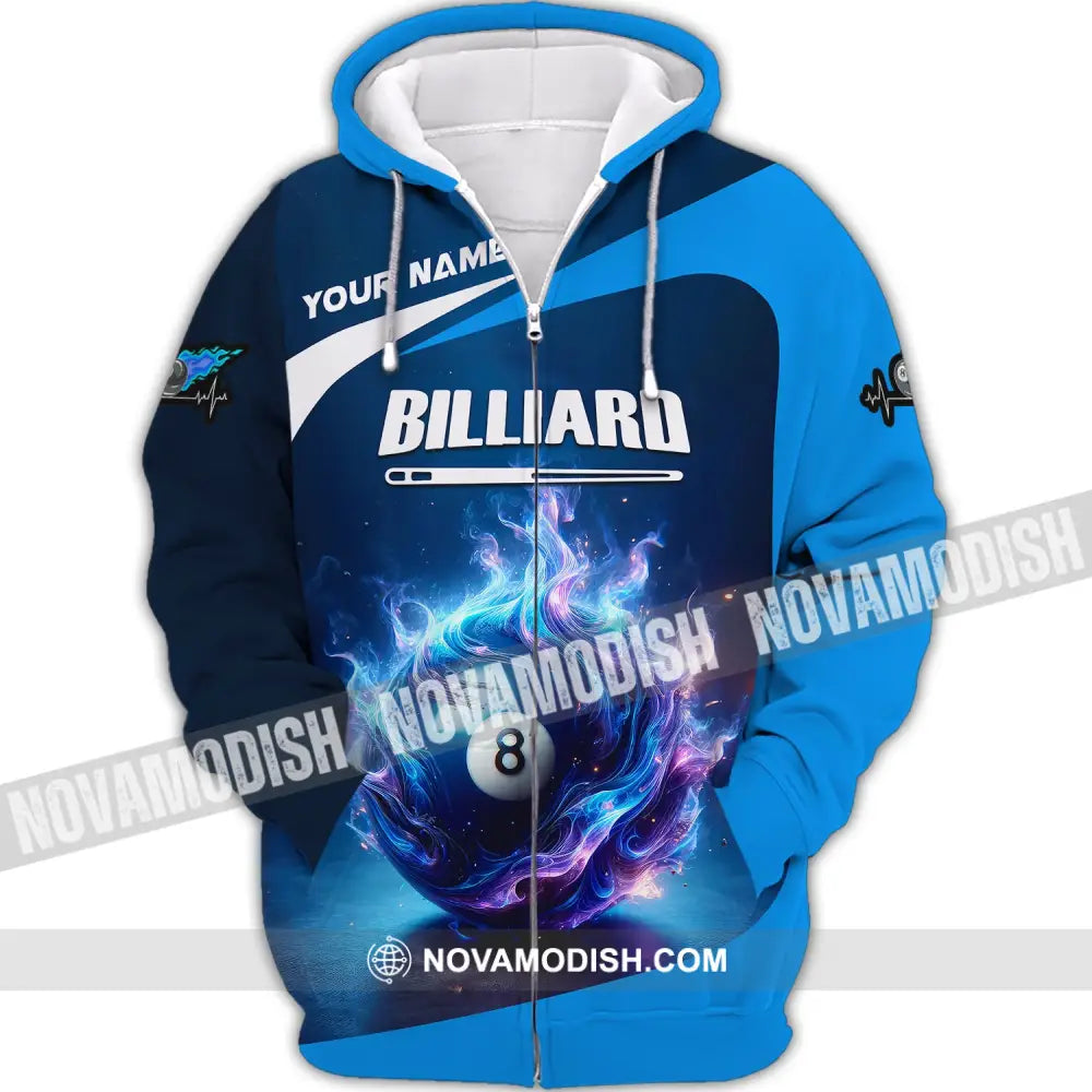 Man Shirt Custom Name Billiards All Star For Players Zipper Hoodie / S T-Shirt