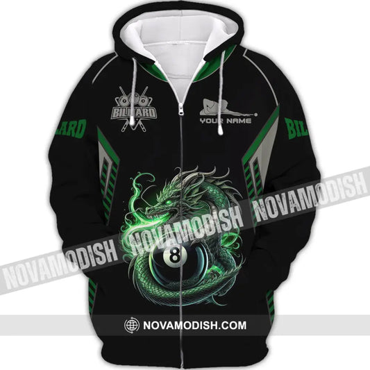 Man Shirt Custom Name Billiards Polo For Players Zipper Hoodie / S T-Shirt