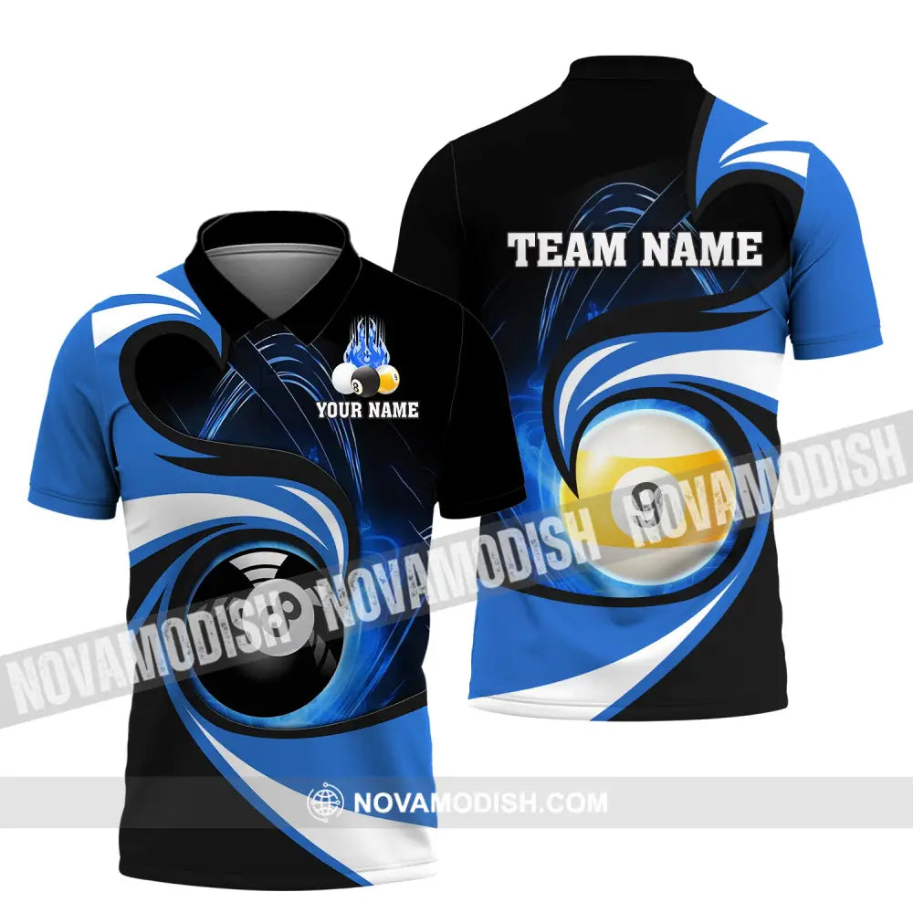 Man Shirt Custom Name Billiards Polo Long Sleeve Hoodie Gift For Lover / S T-Shirt
