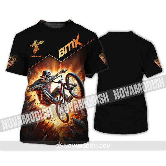 Man Shirt Custom Name Bmx Bike Gift Polo Hoodie Long Sleeve T-Shirt / S T-Shirt