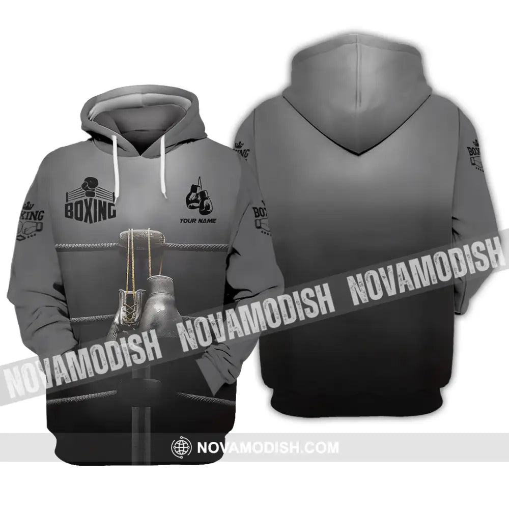 Man Shirt Custom Name Boxing Lover Hoodie Polo Long Sleeve Gift For Players / S T-Shirt