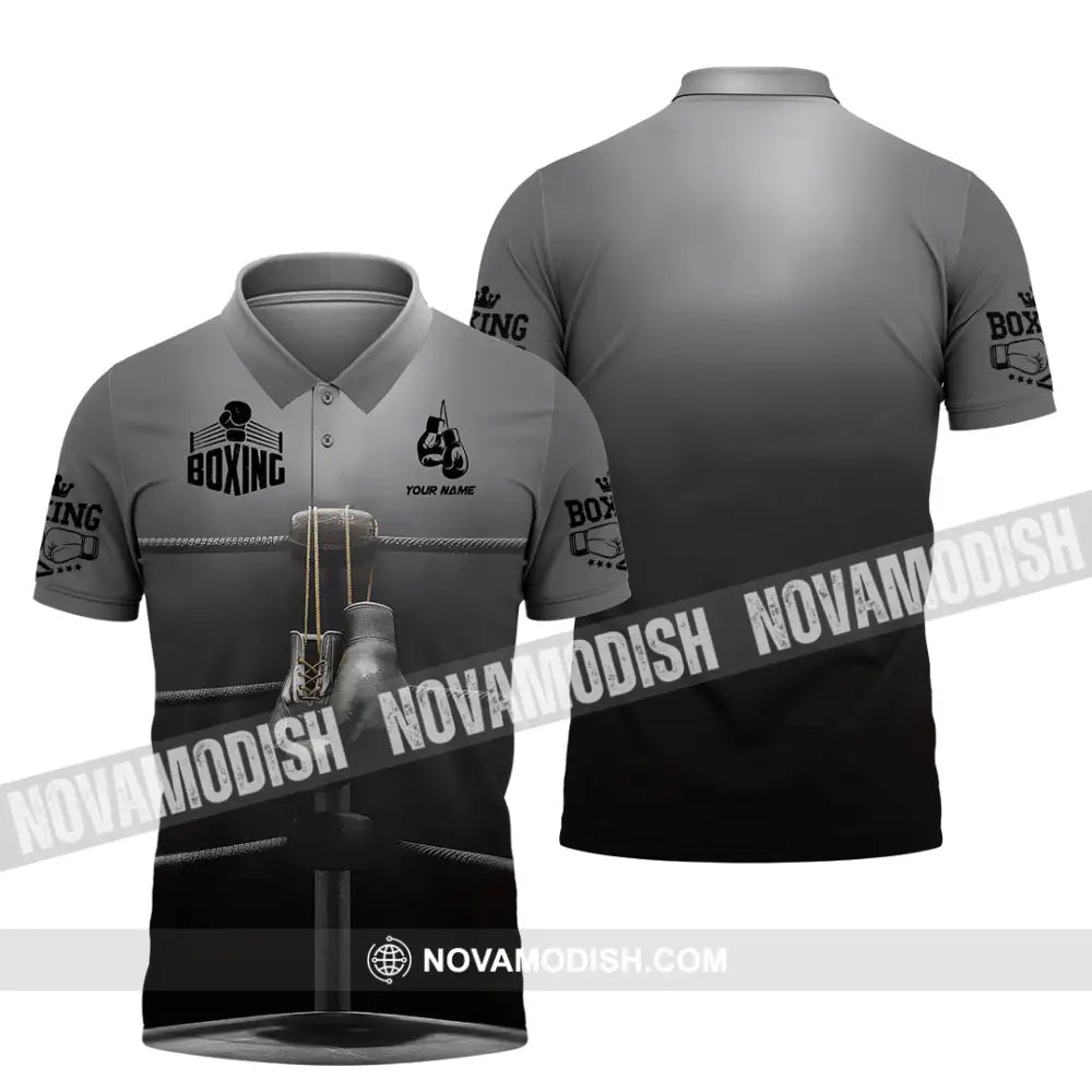Man Shirt Custom Name Boxing Lover Hoodie Polo Long Sleeve Gift For Players / S T-Shirt