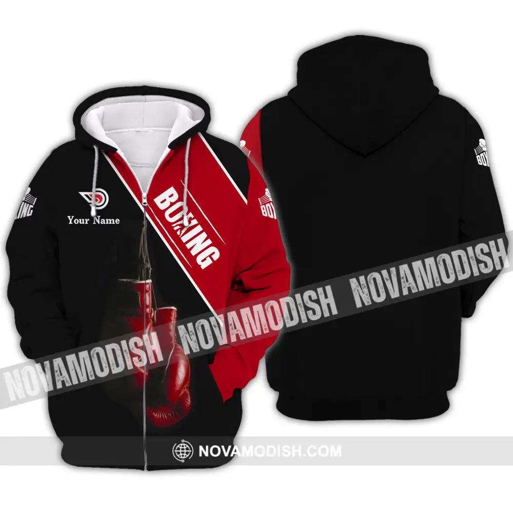 Man Shirt - Custom Name Shirt - Boxing Lover Shirt Zipper Hoodie / S T-shirt