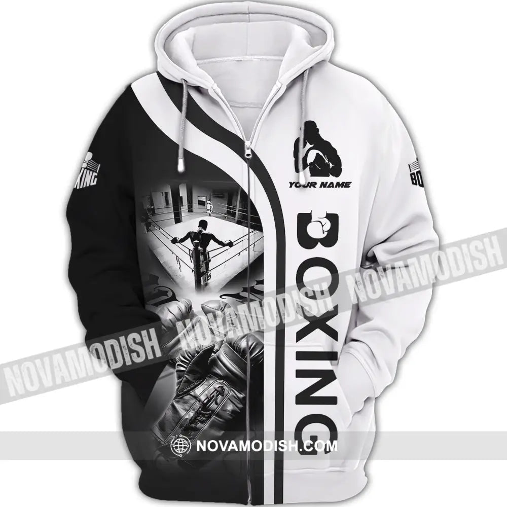 Man Shirt - Custom Name Shirt - Boxing Lover Shirt Zipper Hoodie / S T-shirt