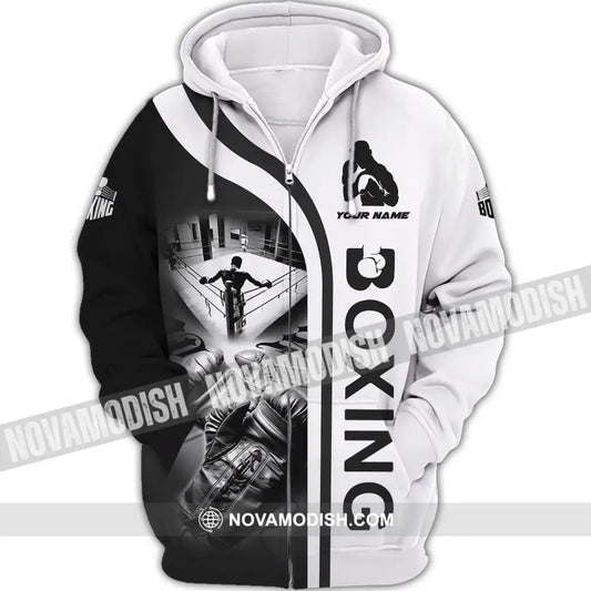 Man Shirt - Custom Name Shirt - Boxing Lover Shirt Zipper Hoodie / S T-shirt
