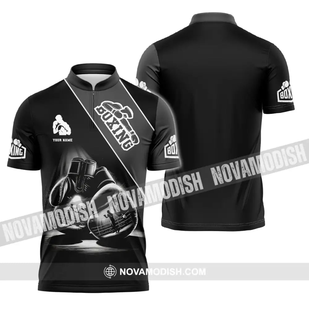 Man Shirt Custom Name Boxing Polo Long Sleeve Gift For Lover T-Shirt