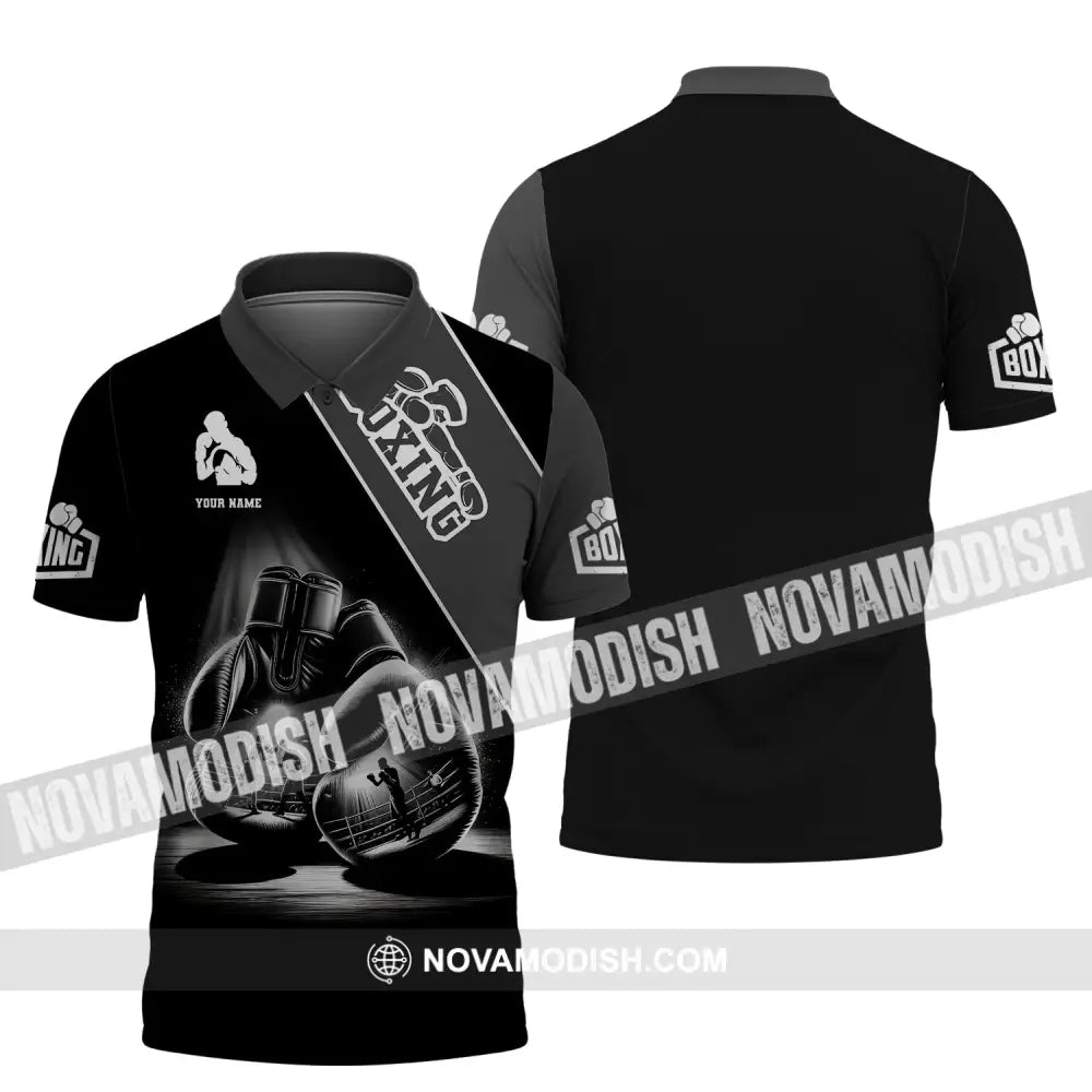 Man Shirt Custom Name Boxing Polo Long Sleeve Gift For Lover T-Shirt