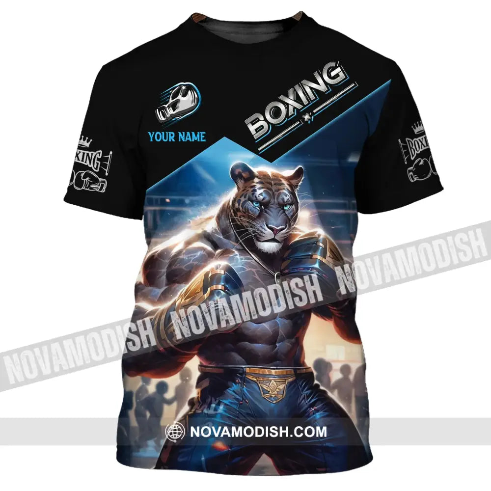 Man Shirt Custom Name Boxing Shirt Boxing Polo Long Sleeve Boxing Gift T-Shirt / S T-shirt