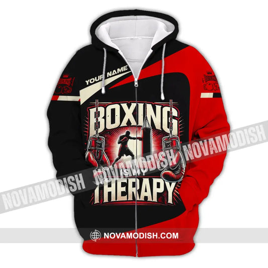 Man Shirt Custom Name Boxing T-Shirt For Club Gift Lovers Zipper Hoodie / S T-Shirt