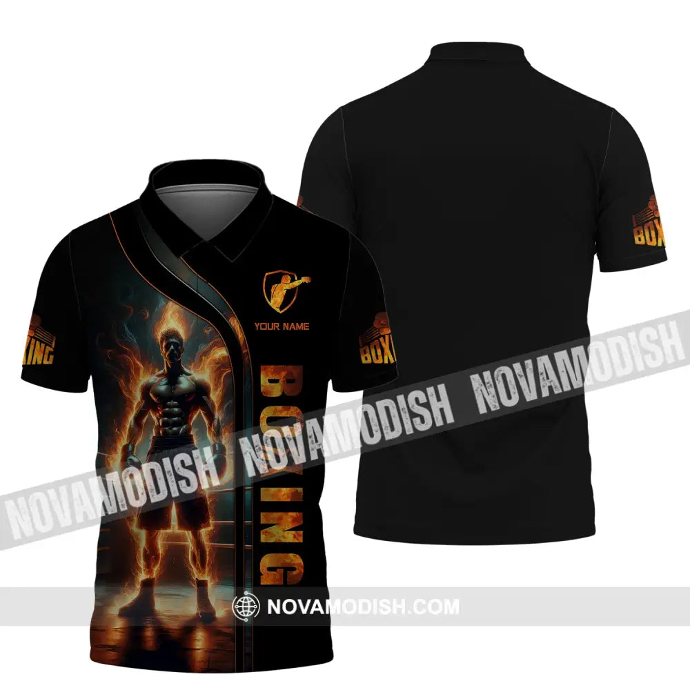 Man Shirt Custom Name Boxing T-Shirt Gift For Lover Hoodie Polo / S