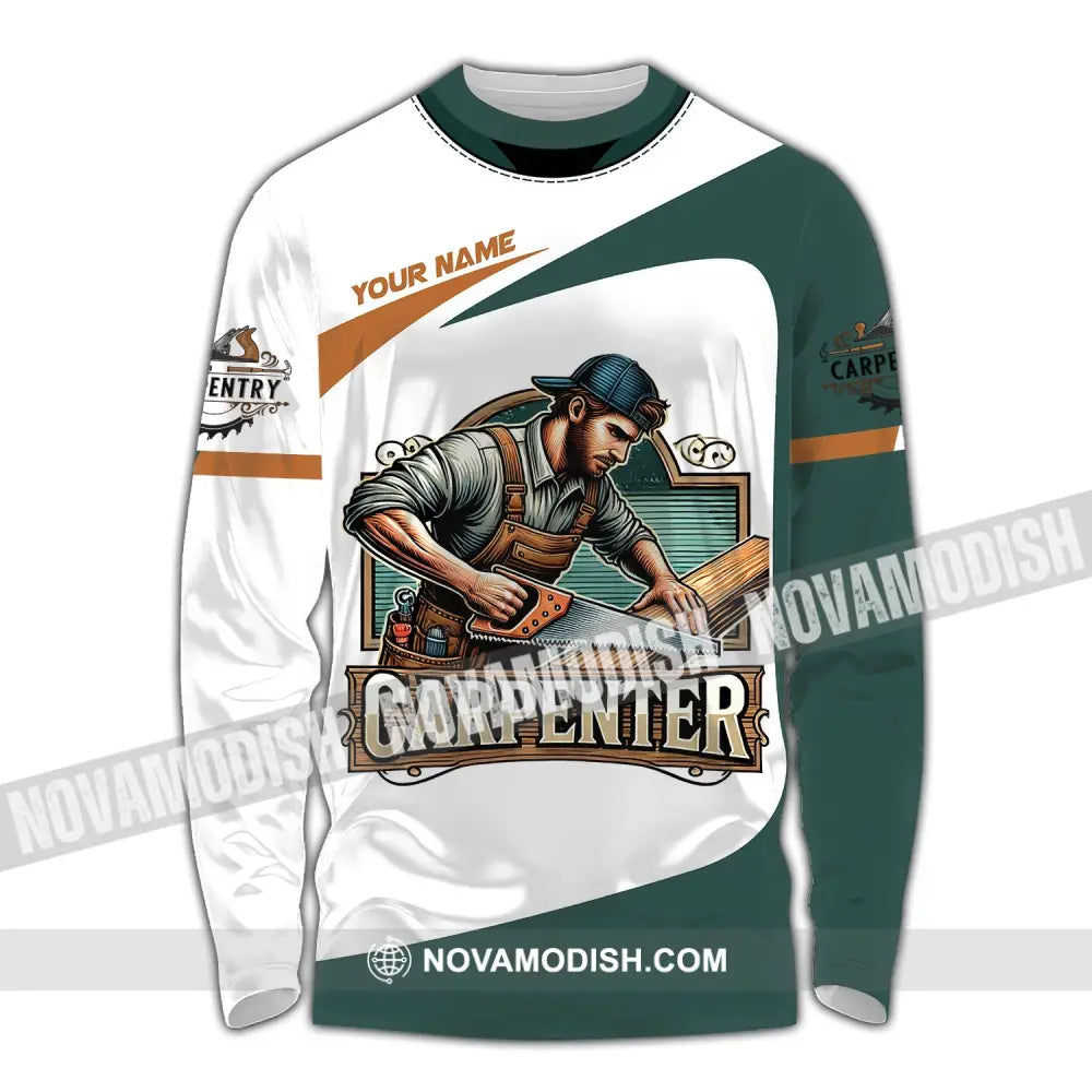 Man Shirt Custom Name Carpenter Hoodie Polo Long Sleeve / S T-Shirt