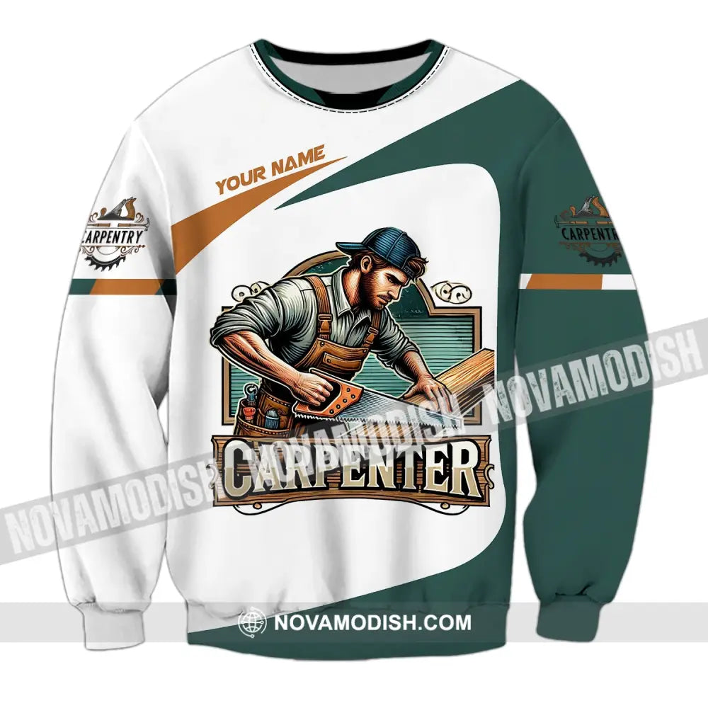Man Shirt Custom Name Carpenter Hoodie Polo Long Sleeve / S T-Shirt