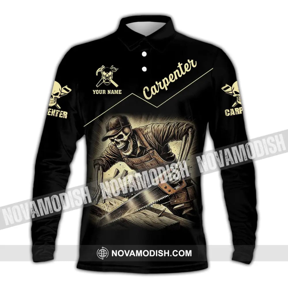 Man Shirt Custom Name Carpenter Hoodie Polo Long Sleeve / S T-Shirt