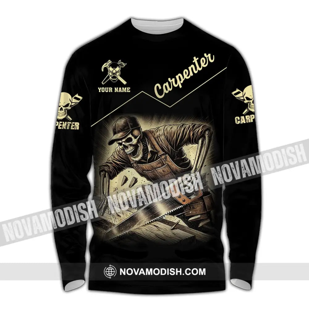 Man Shirt Custom Name Carpenter Hoodie Polo Long Sleeve / S T-Shirt