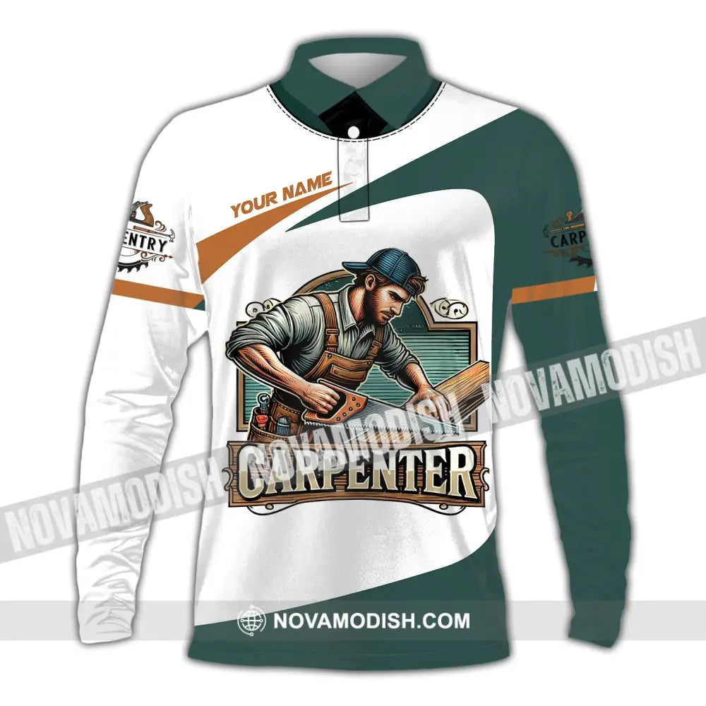 Man Shirt Custom Name Carpenter Hoodie Polo Long Sleeve / S T-Shirt
