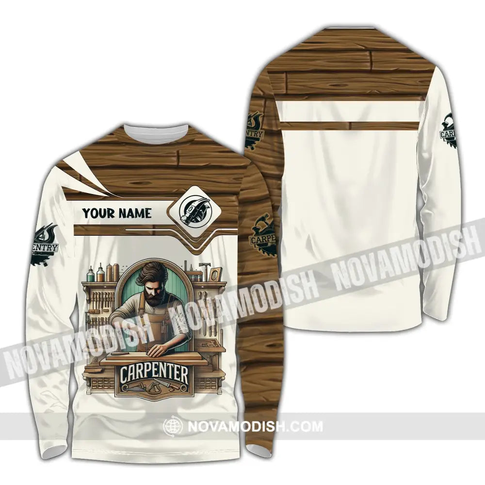 Man Shirt Custom Name Carpenter Hoodie Polo Long Sleeve / S T-Shirt