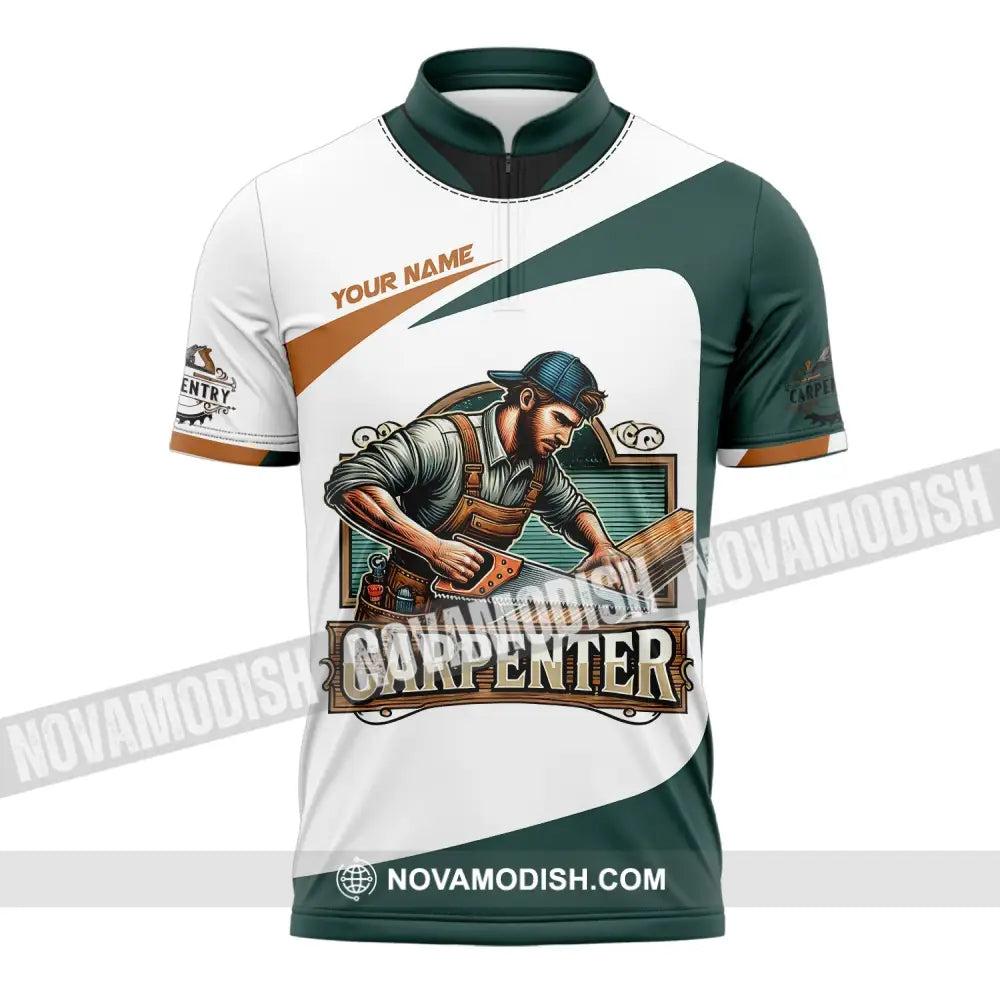 Man Shirt Custom Name Carpenter Hoodie Polo Long Sleeve Zipper / S T-Shirt
