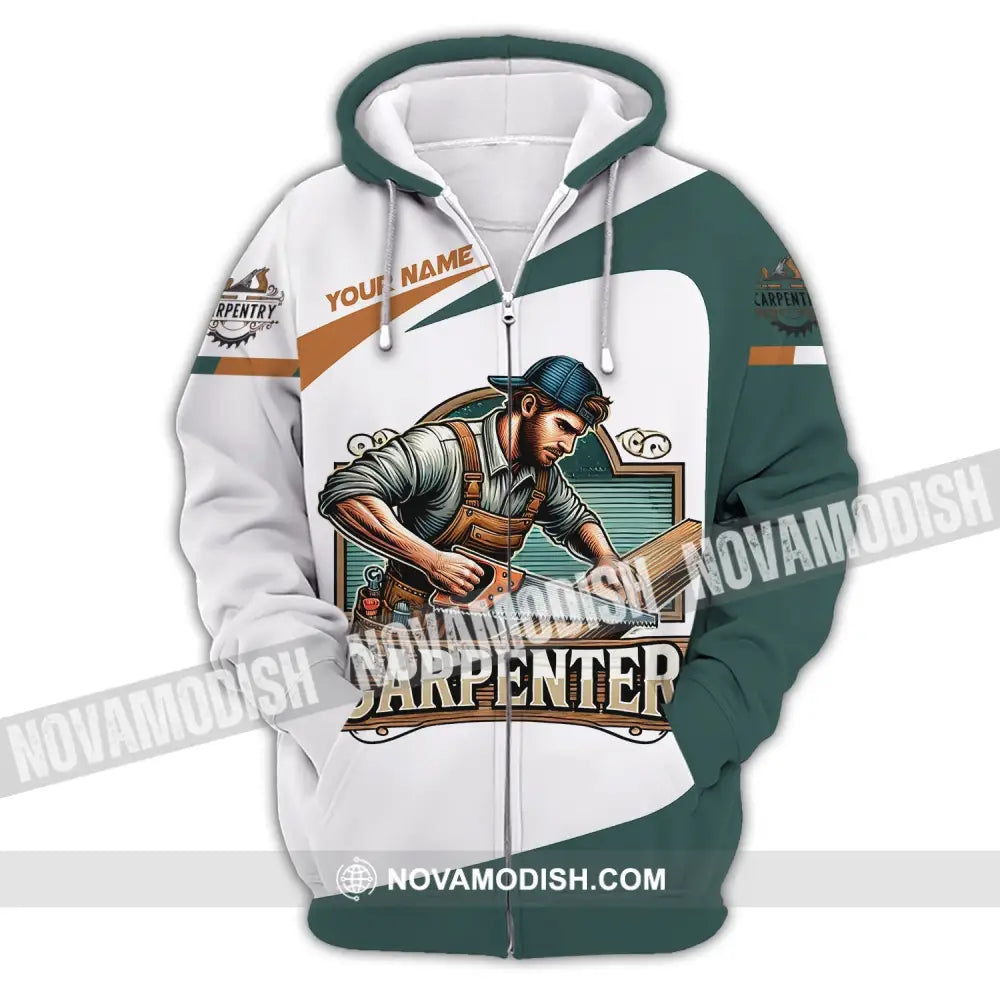 Man Shirt Custom Name Carpenter Hoodie Polo Long Sleeve Zipper / S T-Shirt