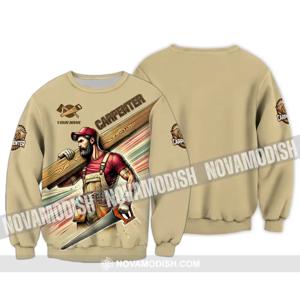 Man Shirt Custom Name Carpenter Polo Long Sleeve Gift For / S T-Shirt