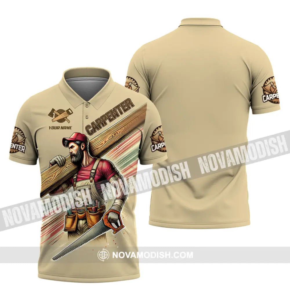 Man Shirt Custom Name Carpenter Polo Long Sleeve Gift For / S T-Shirt