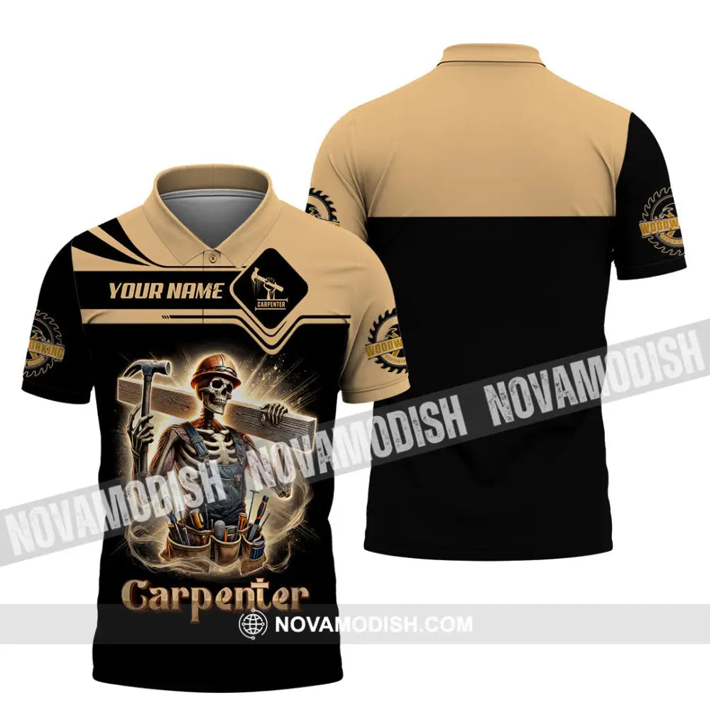 Man Shirt Custom Name Carpenter Polo Long Sleeve Gift For / S T-Shirt