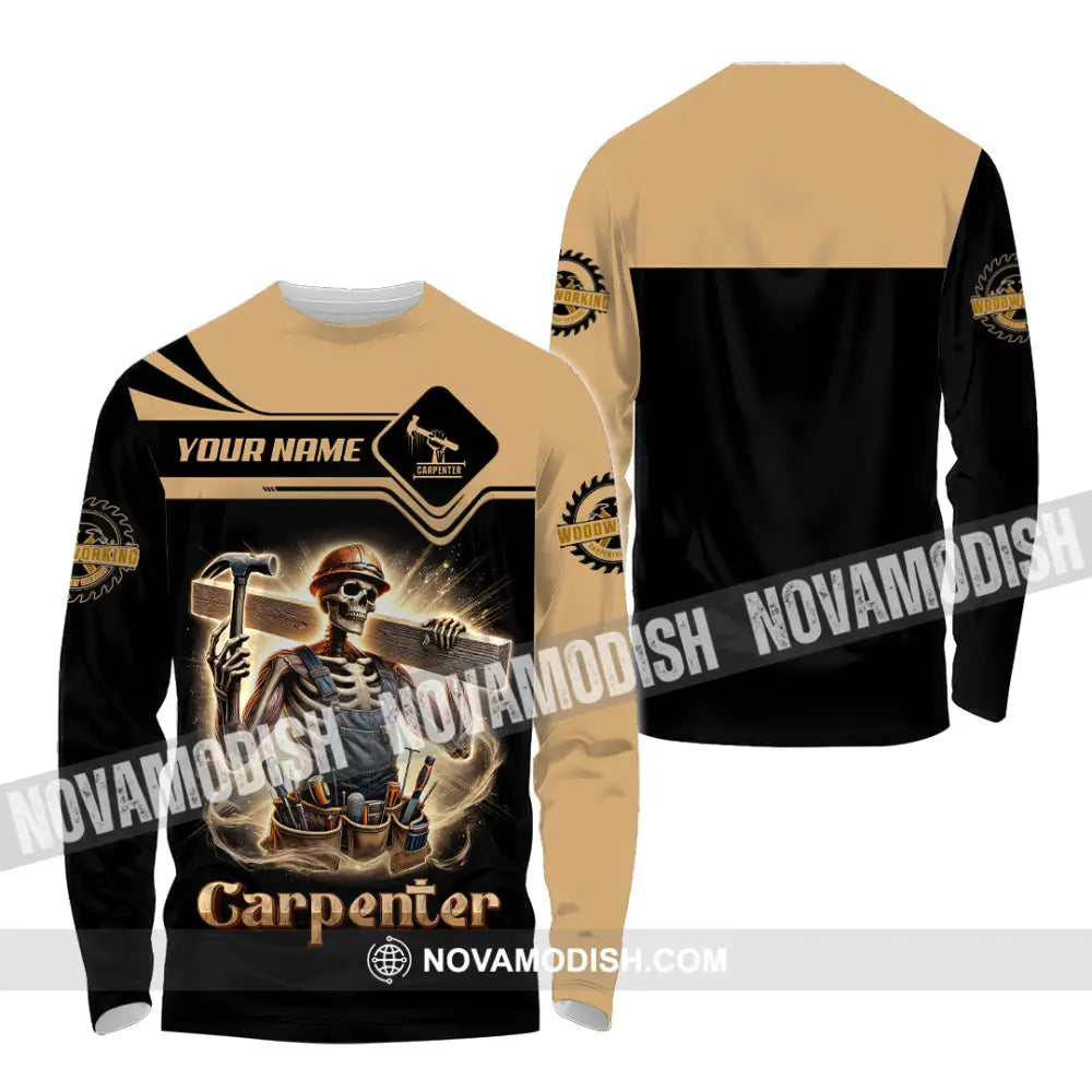 Man Shirt Custom Name Carpenter Polo Long Sleeve Gift For / S T-Shirt