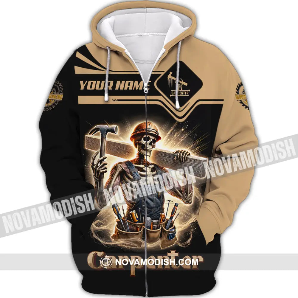 Man Shirt Custom Name Carpenter Polo Long Sleeve Gift For Zipper Hoodie / S T-Shirt