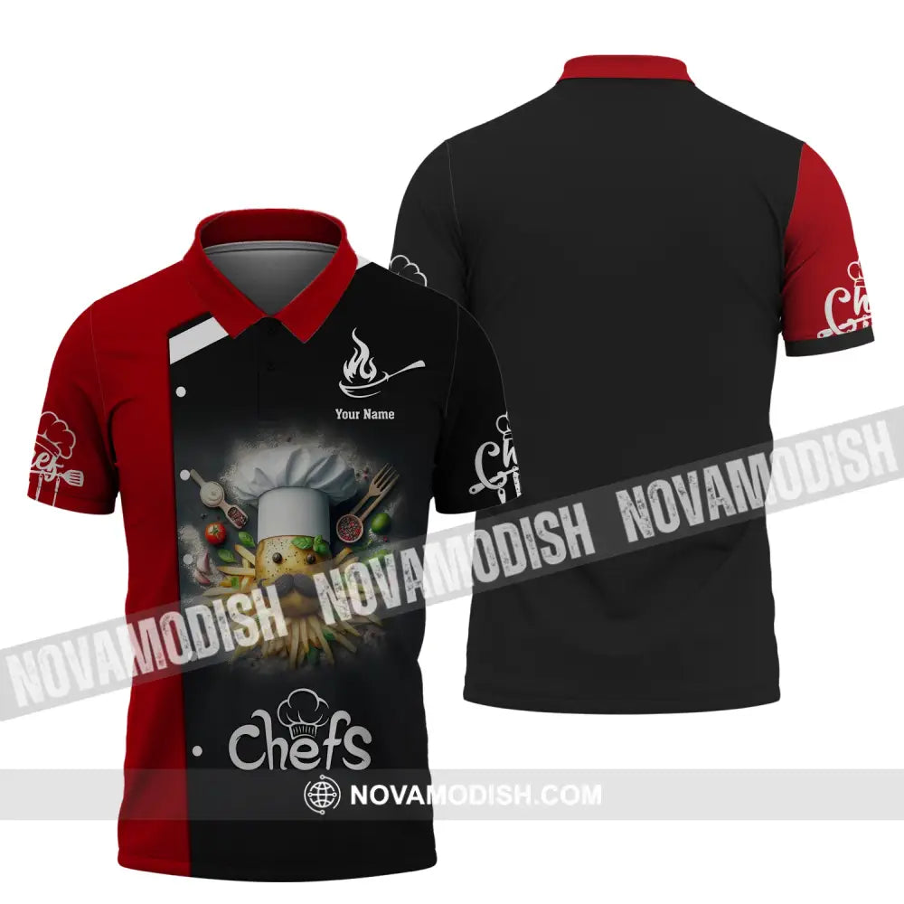 Man Shirt Custom Name Chef Cooking Gift For Lovers Polo / S T-Shirt