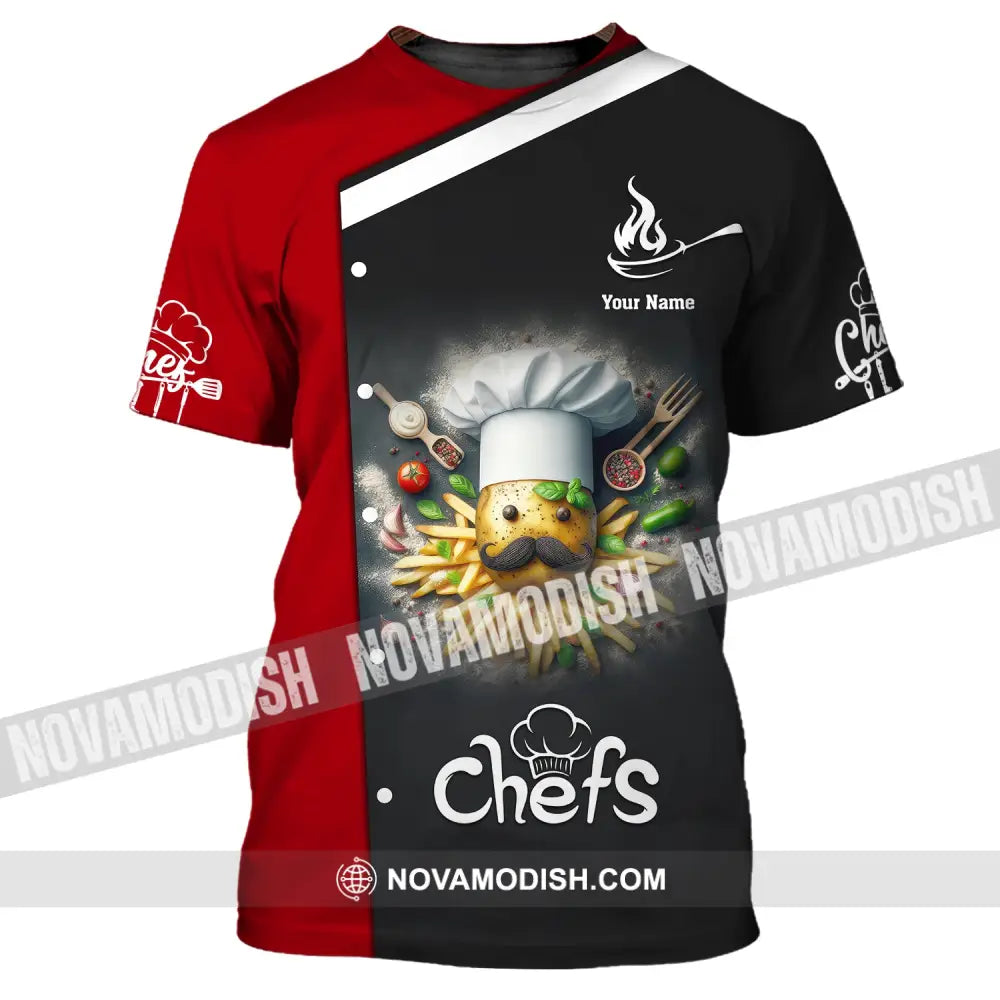 Man Shirt Custom Name Chef Cooking Gift For Lovers T-Shirt / S