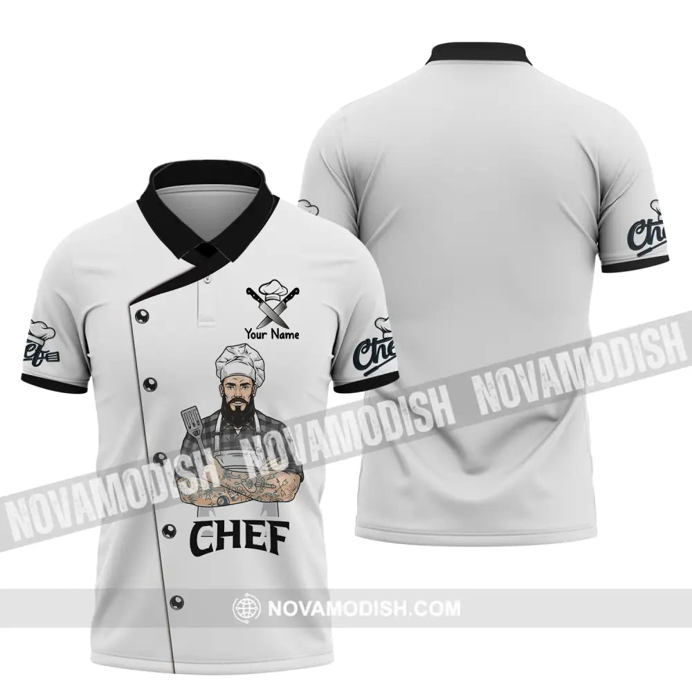 Man Shirt Custom Name Chef T-Shirt Apparel Polo / S T-Shirt