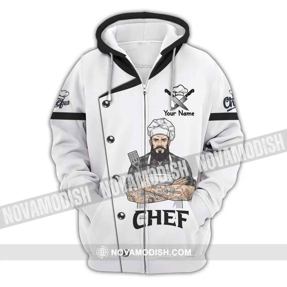 Man Shirt Custom Name Chef T-Shirt Apparel Zipper Hoodie / S T-Shirt