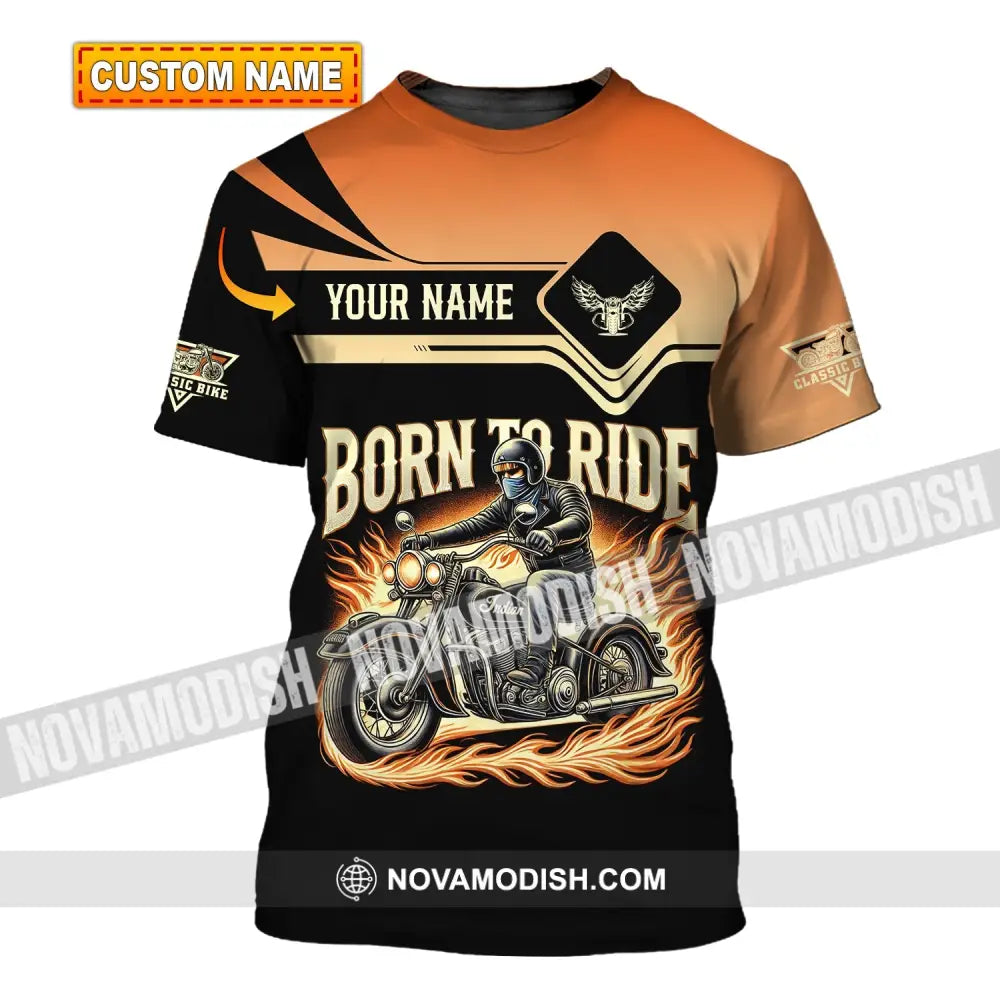 Man Shirt Custom Name Classic Bike Motorcycle T-Shirt Hoodie Long Sleeve T-Shirt