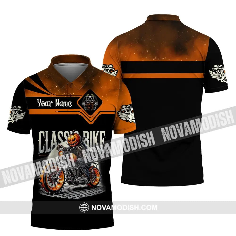 Man Shirt Custom Name Classic Bike Motorcycle T-Shirt Hoodie Long Sleeve Polo / S T-Shirt