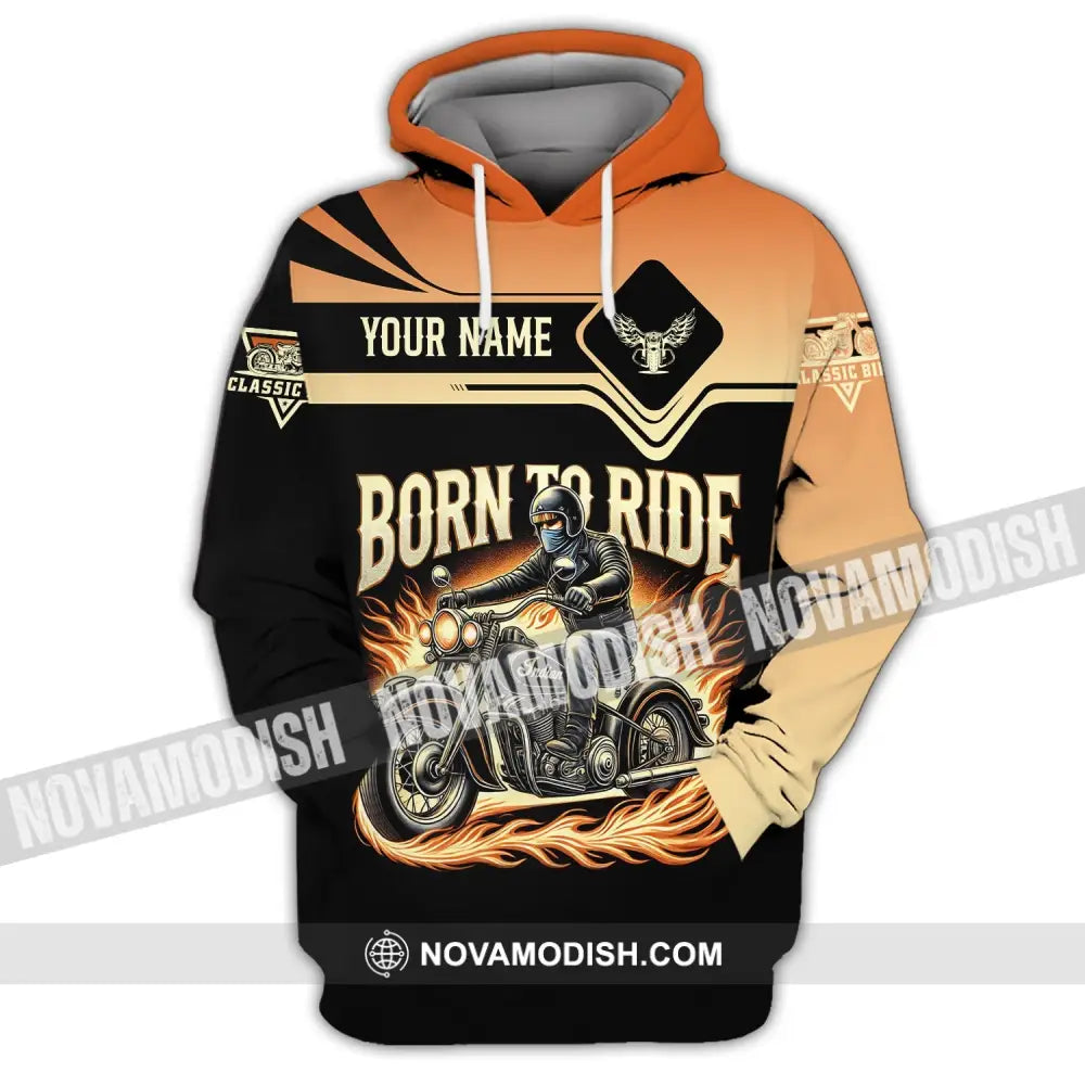 Man Shirt Custom Name Classic Bike Motorcycle T-Shirt Hoodie Long Sleeve / S T-Shirt