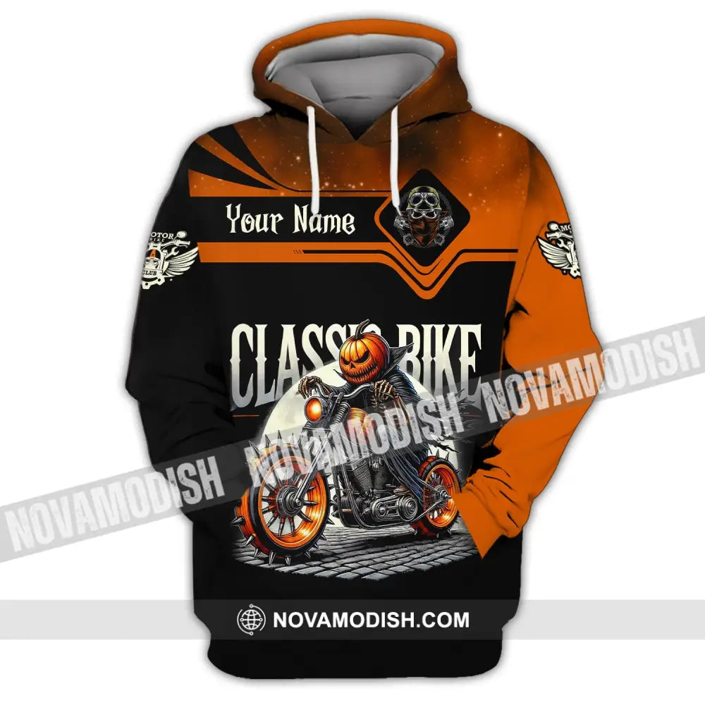 Man Shirt Custom Name Classic Bike Motorcycle T-Shirt Hoodie Long Sleeve / S T-Shirt